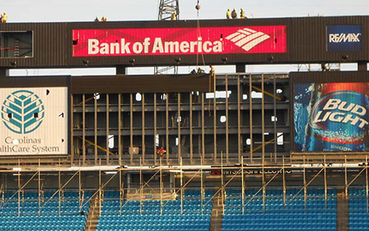 bank of america stadium scoreboard